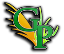 Stylized green and yellow &ldquo;GP&rdquo; logo with black outline and wing-like streaks