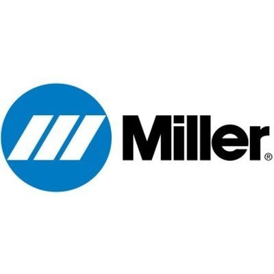 Miller welding equipment logo: blue circle with angled white stripes and the word "Miller."