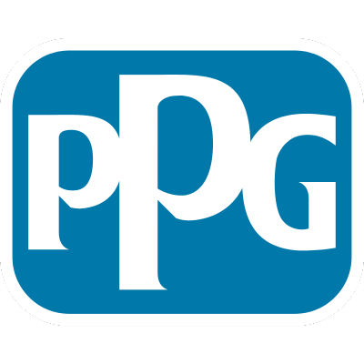PPG logo: White "PPG" letters in a rounded blue rectangle.