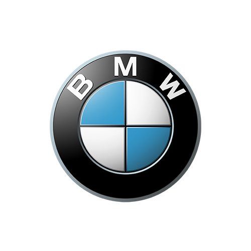 BMW logo with black circular border and blue-and-white quadrants