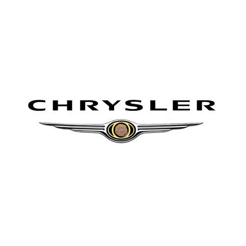 Chrysler logo with silver wings and circular emblem on a white background