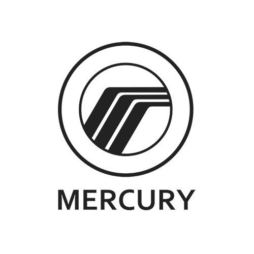 Mercury logo in black and white with circular emblem and the word “MERCURY” below