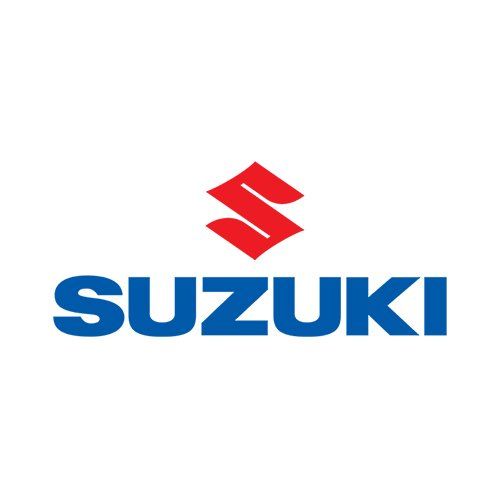 Suzuki logo with red emblem and blue wordmark on a white background