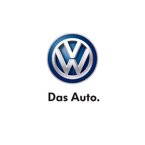 Volkswagen logo above the slogan “Das Auto.” on a white background