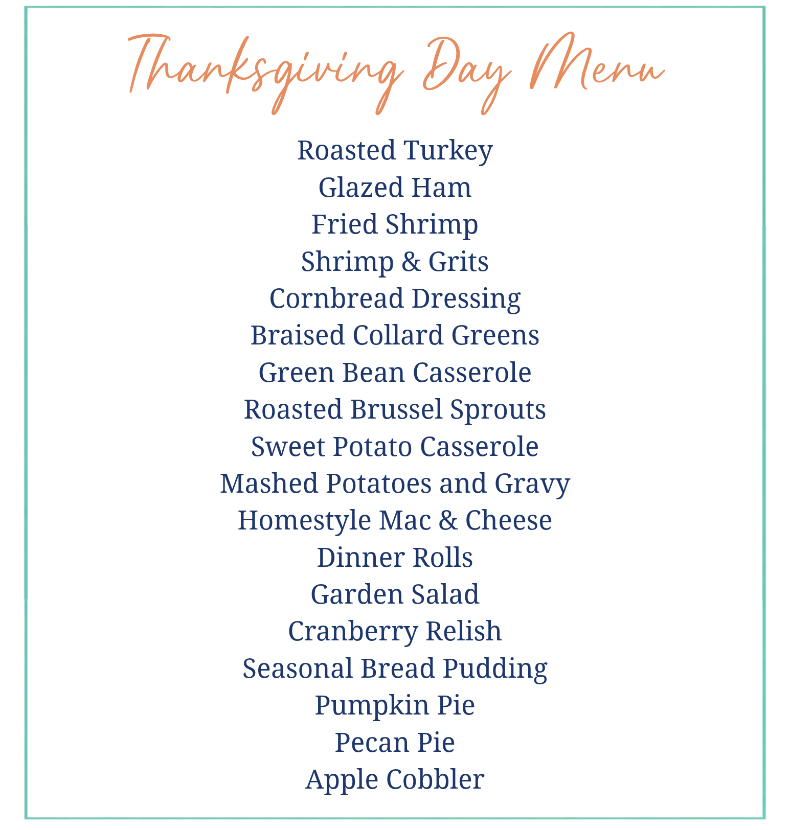 Thanksgiving Day Buffet at CoastAL