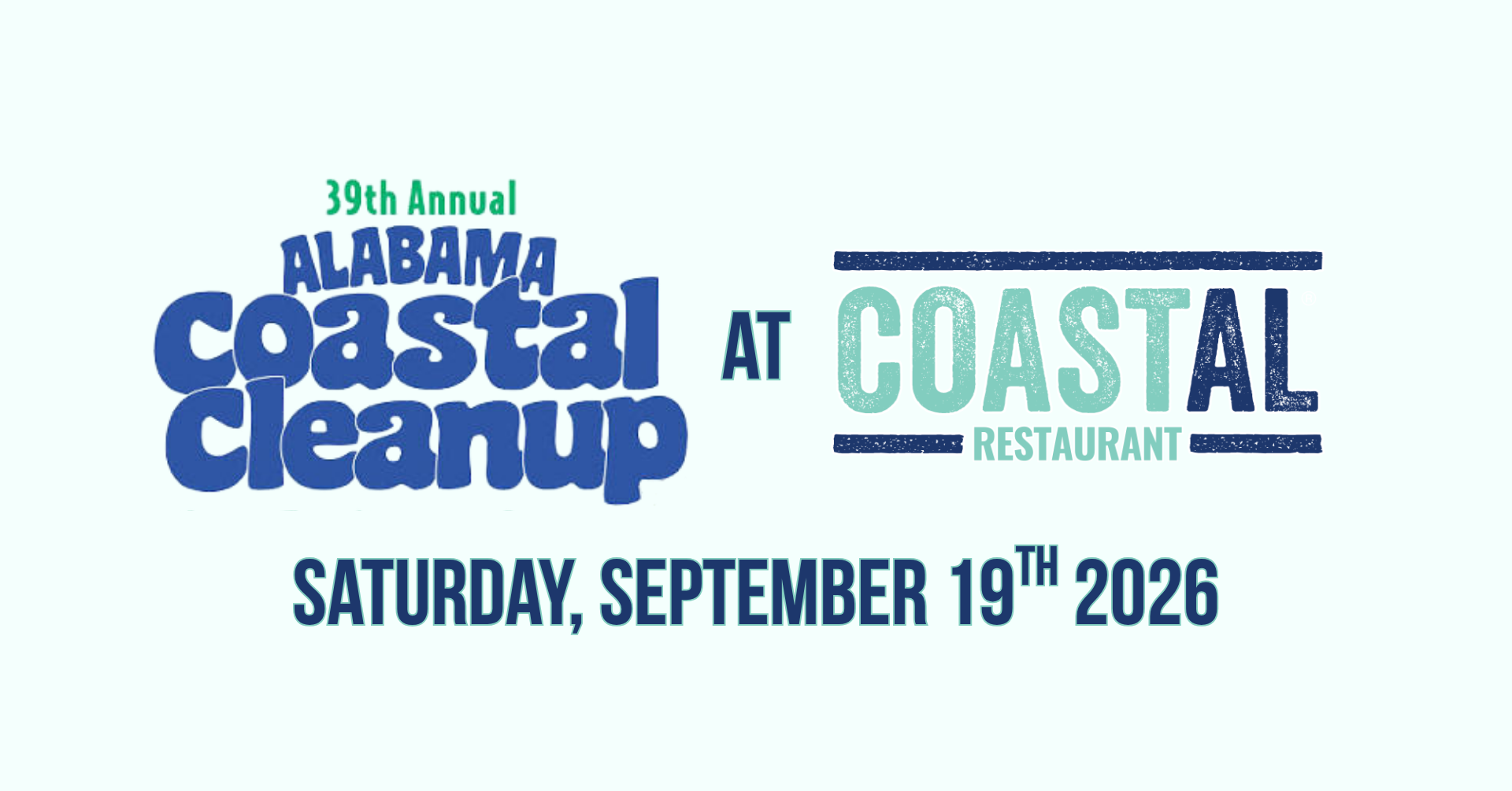 39th Annual Alabama Coastal Cleanup Zone at CoastAL Orange Beach on Saturday, September 19th, 2026!