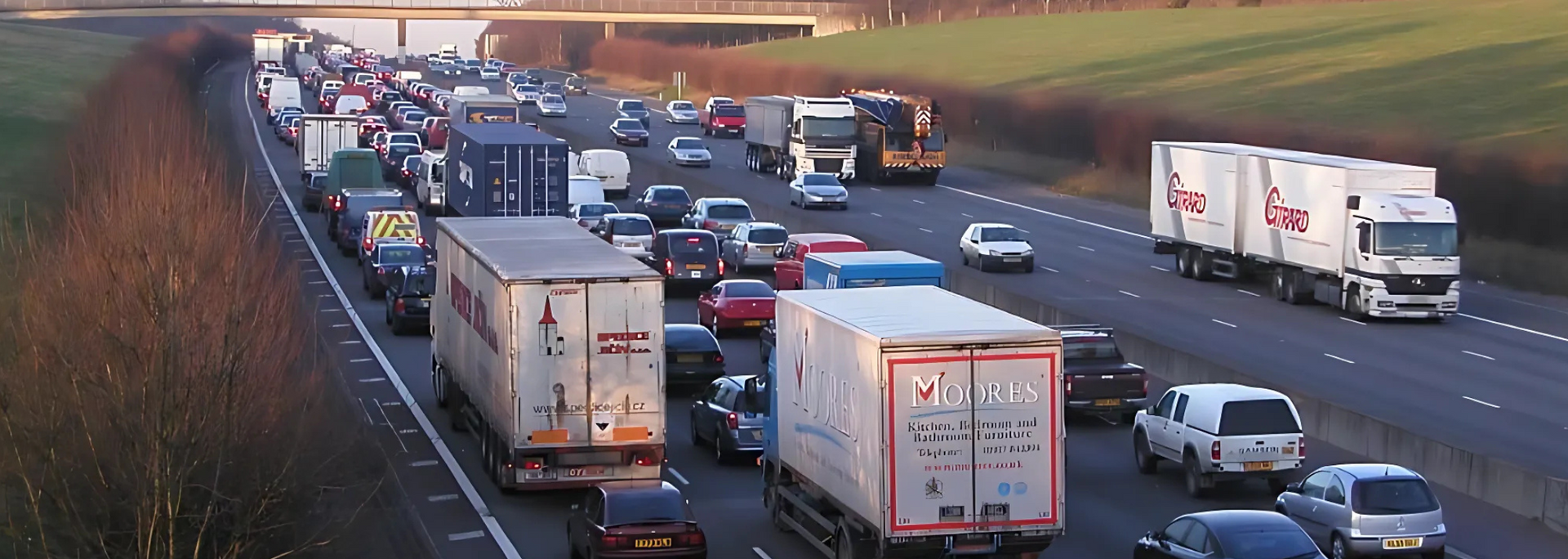 Picture of a congested motorway.