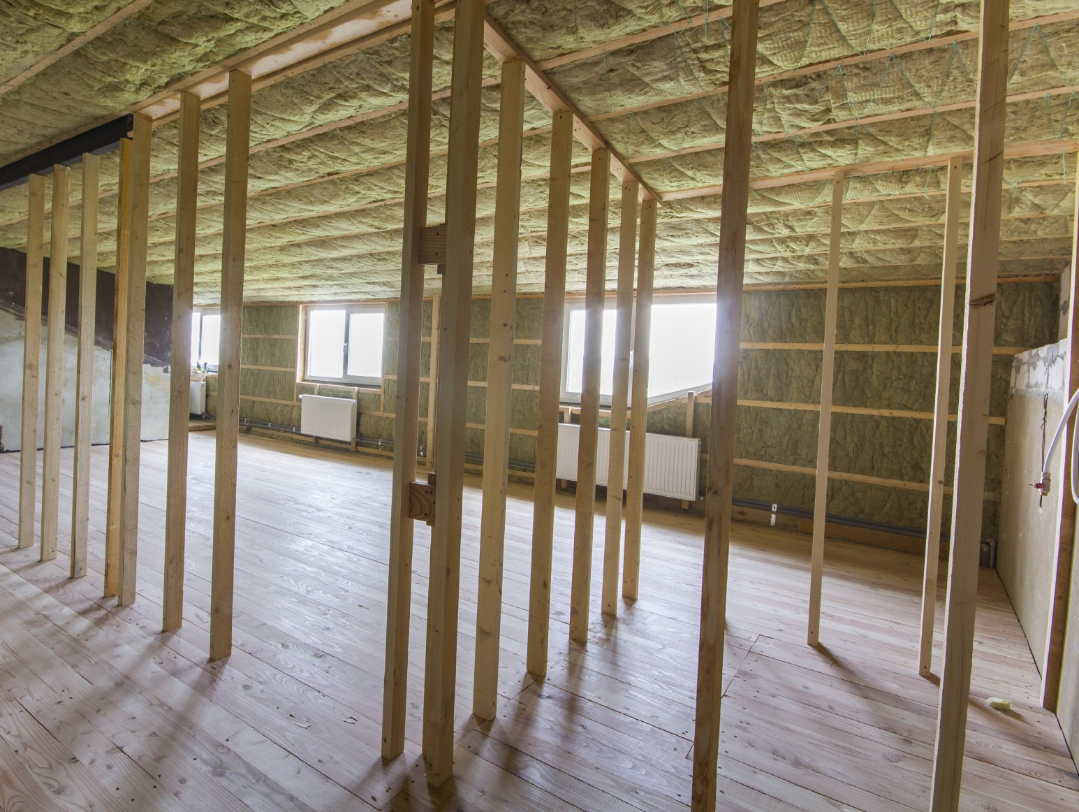 Wood flooring in barn