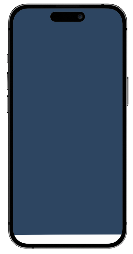 A drawing of a cell phone with a blue screen.