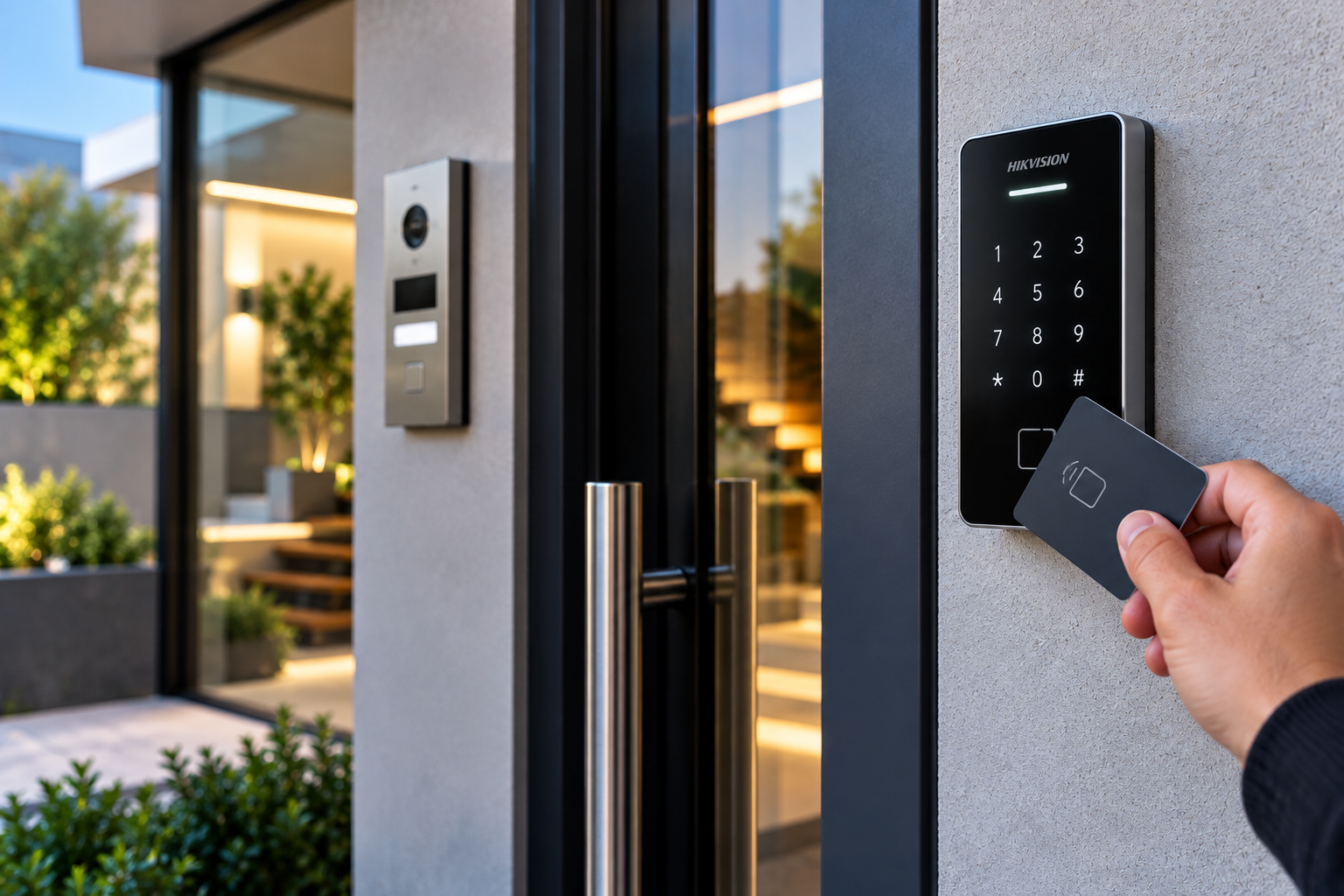 Sistemas de controlo de acessos com fechaduras eletrónicas, teclados e cartões RFID