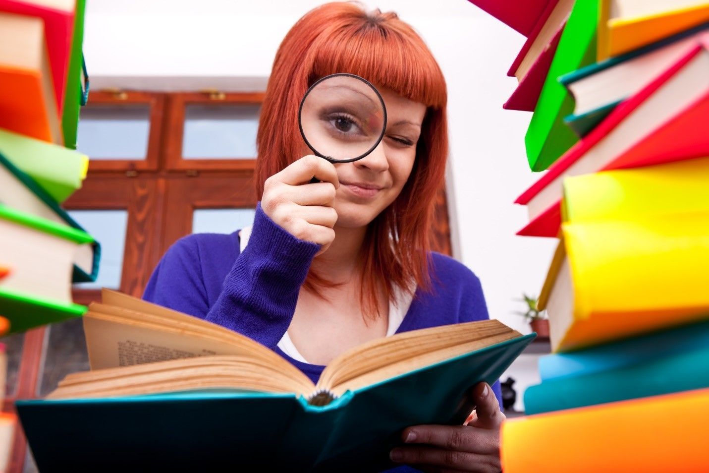 Woman With Magnifying Glass