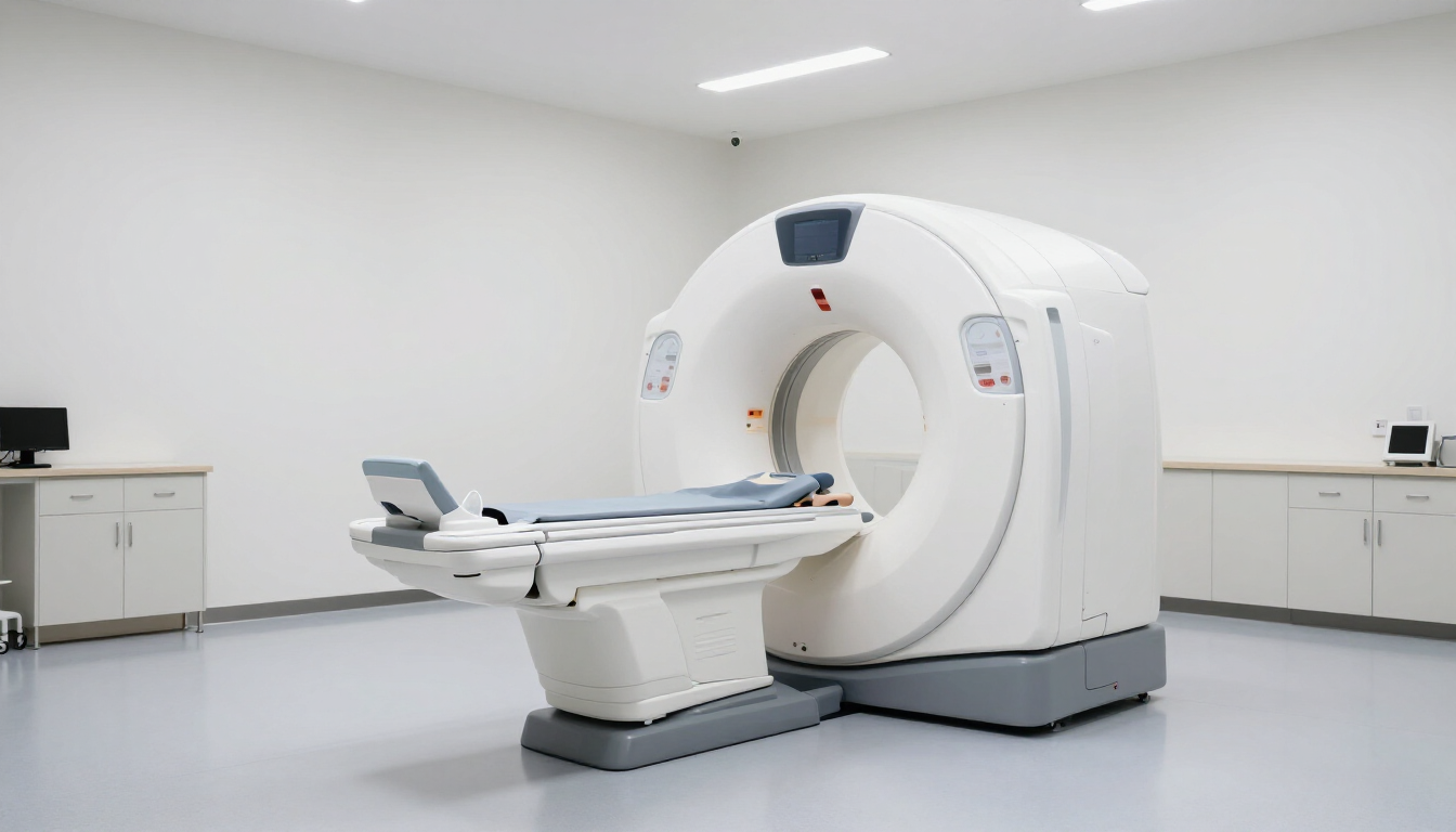 Upright MRI scanner in a modern clinic