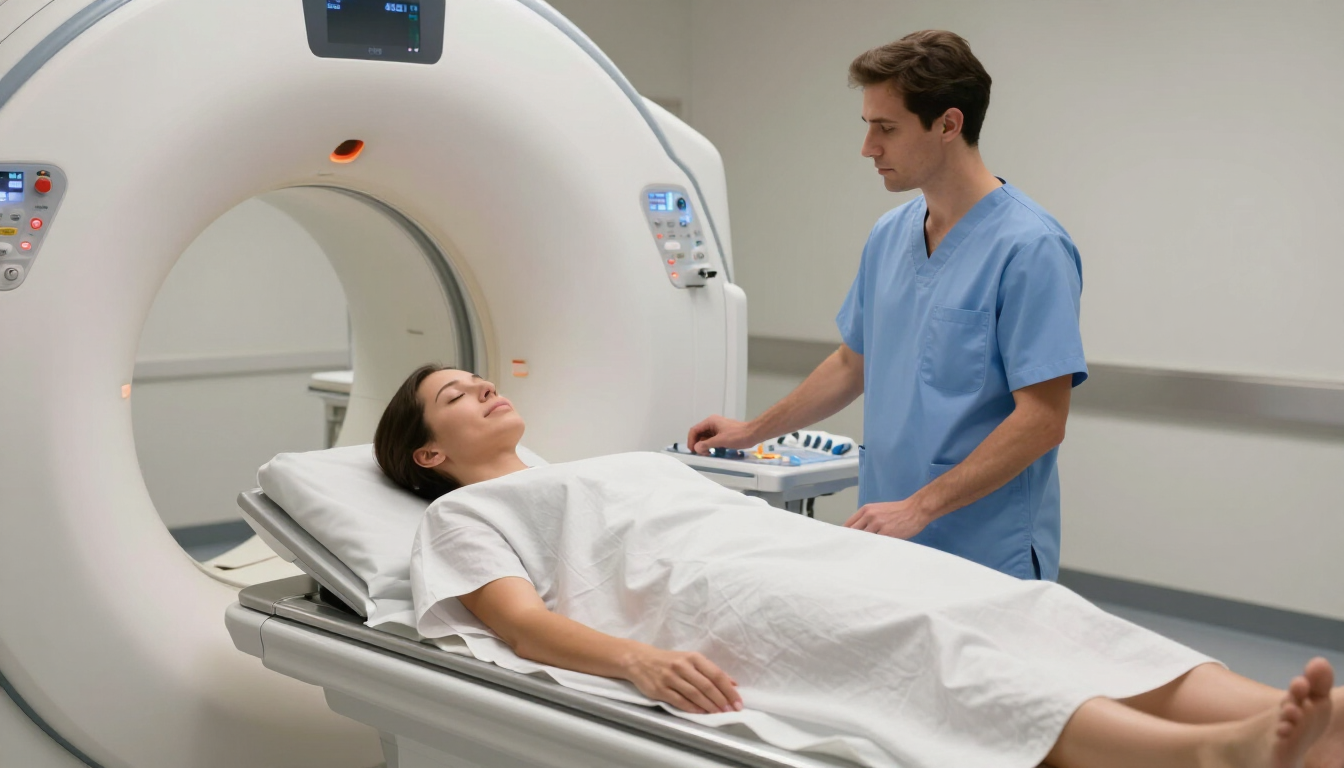 Patient preparing for a comfortable MRI experience