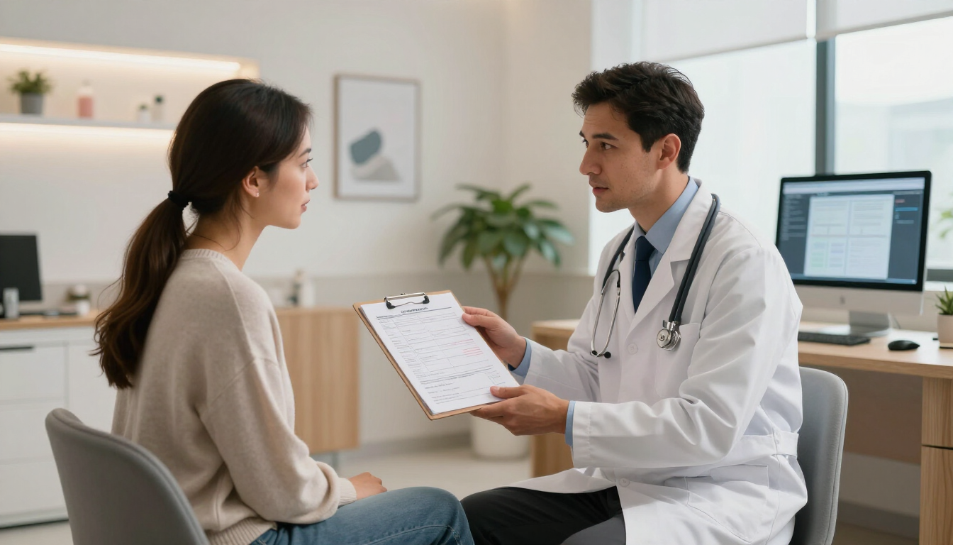 consultant preparing a patient healthcare report
