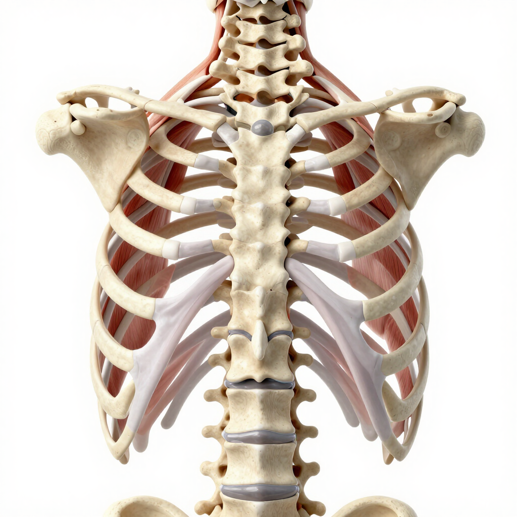 thoracic spine and vertebrae.