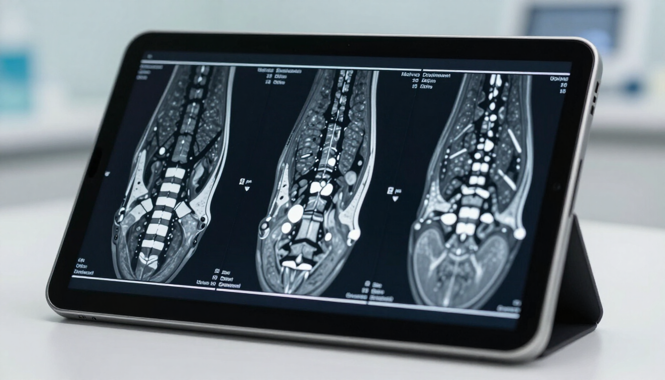 Detailed MRI scan on a digital display