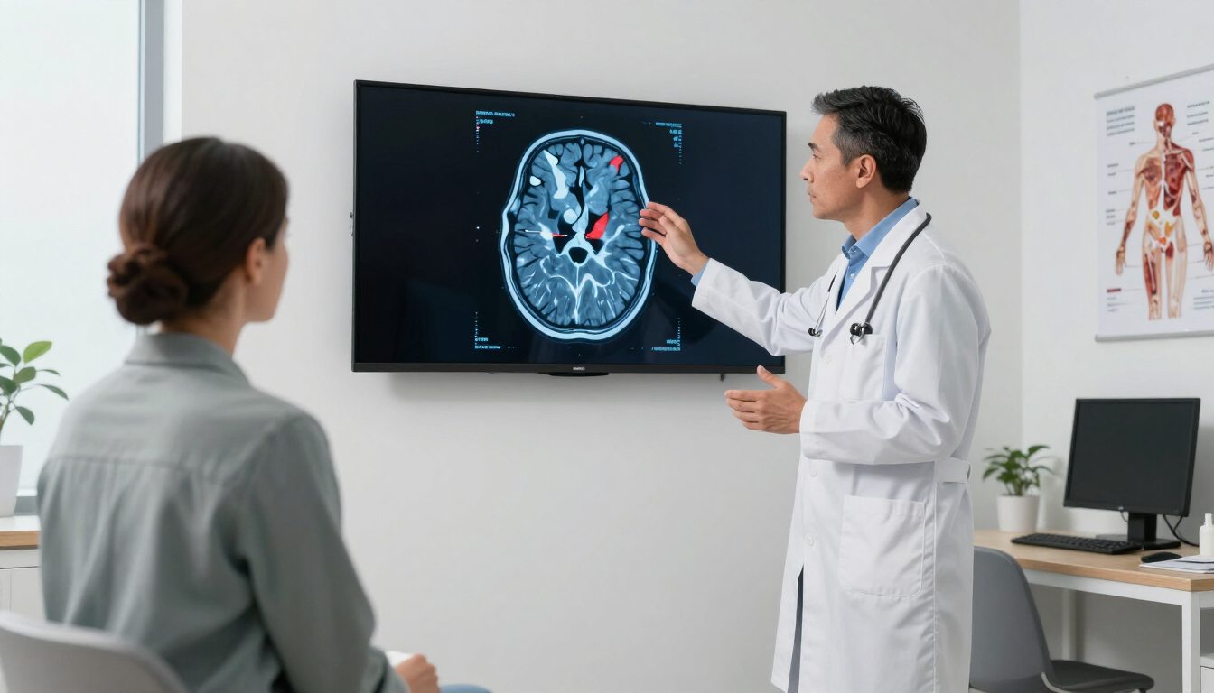 Doctor discussing MRI results