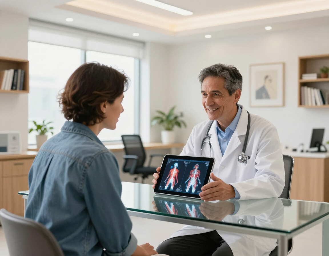 Doctor discussing MRI results with a patient