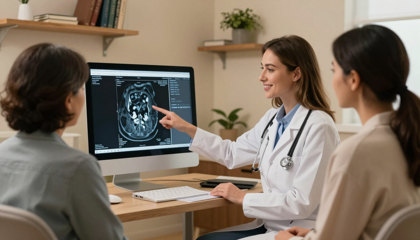 Doctor explaining MRI results