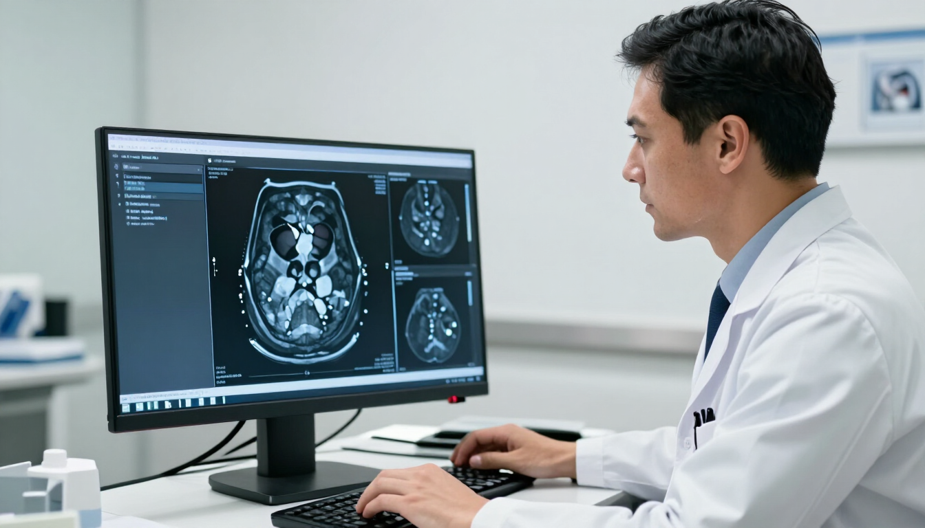Adrenal MRI scan showing detailed abdominal imaging