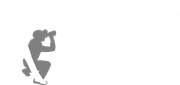 A gray silhouette of a person crouching and looking through binoculars.