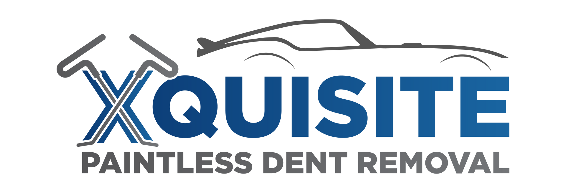 a logo for xquisite paintless dent removal