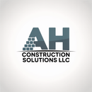 Logo for "AH Construction Solutions LLC" with stylized letters and brick elements.