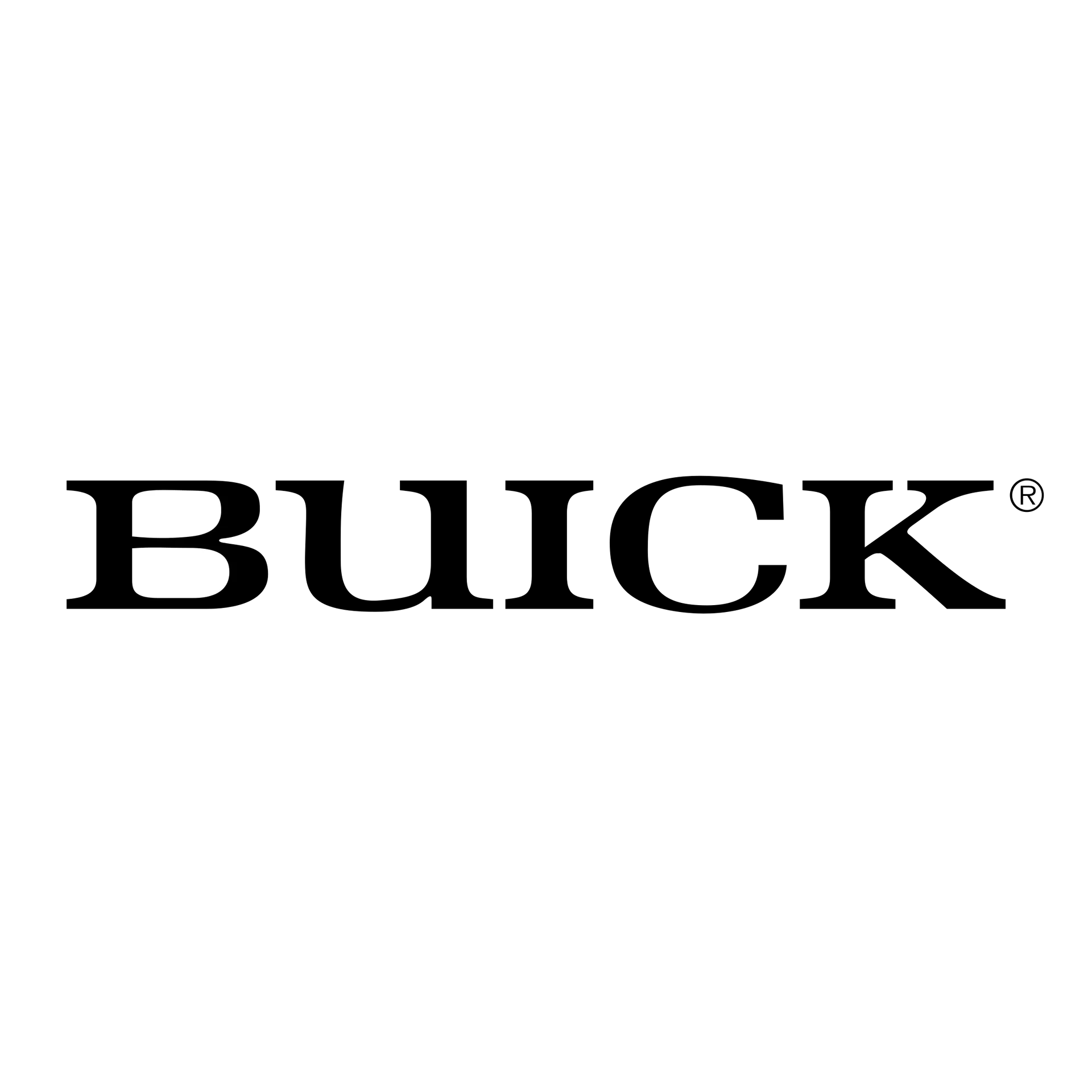 Buick logo in black lettering on a white background