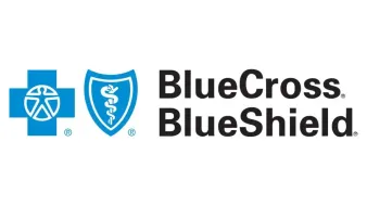 Blue Cross Blue Shield logo with blue shield icons and black text on a white background