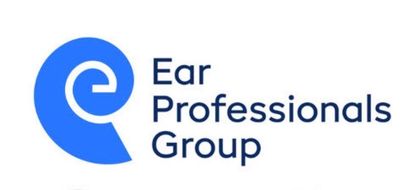 Ear Professionals Group logo with blue ear icon and navy text