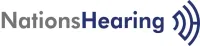 NationsHearing logo in blue with sound wave icon