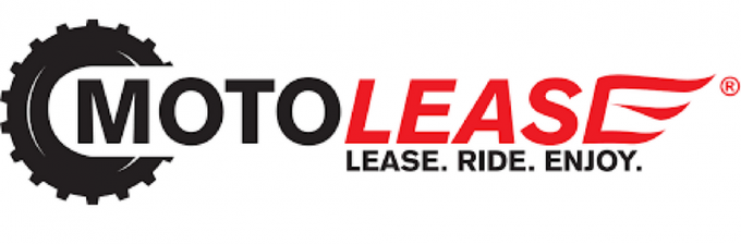 MotoLease logo with black gear, red motorcycle icon, and text “LEASE. RIDE. ENJOY.”