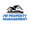 JW Property Management logo with black house silhouette and blue text on white background