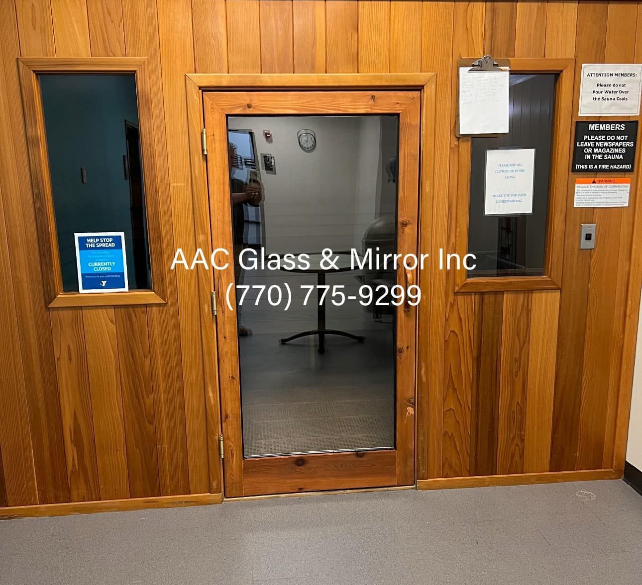 A Wooden Room With Glass Door And Window — Jenkinsburg, GA — AAC Glass