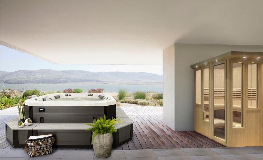Hot Tub & Sauna on Back Deck
