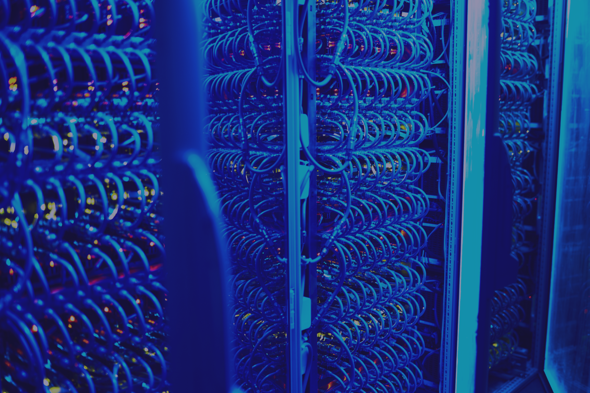 data centre cables in a cabinet
