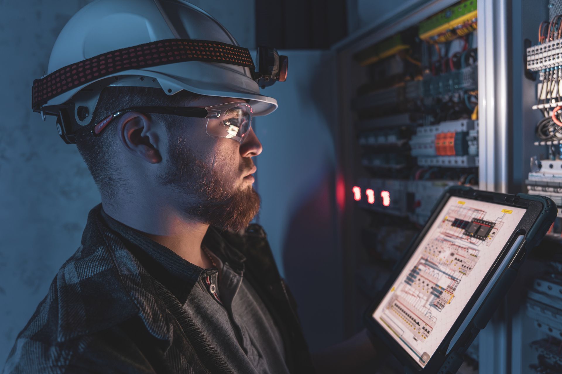 Fire and Security engineers working on installation and maintenance projects