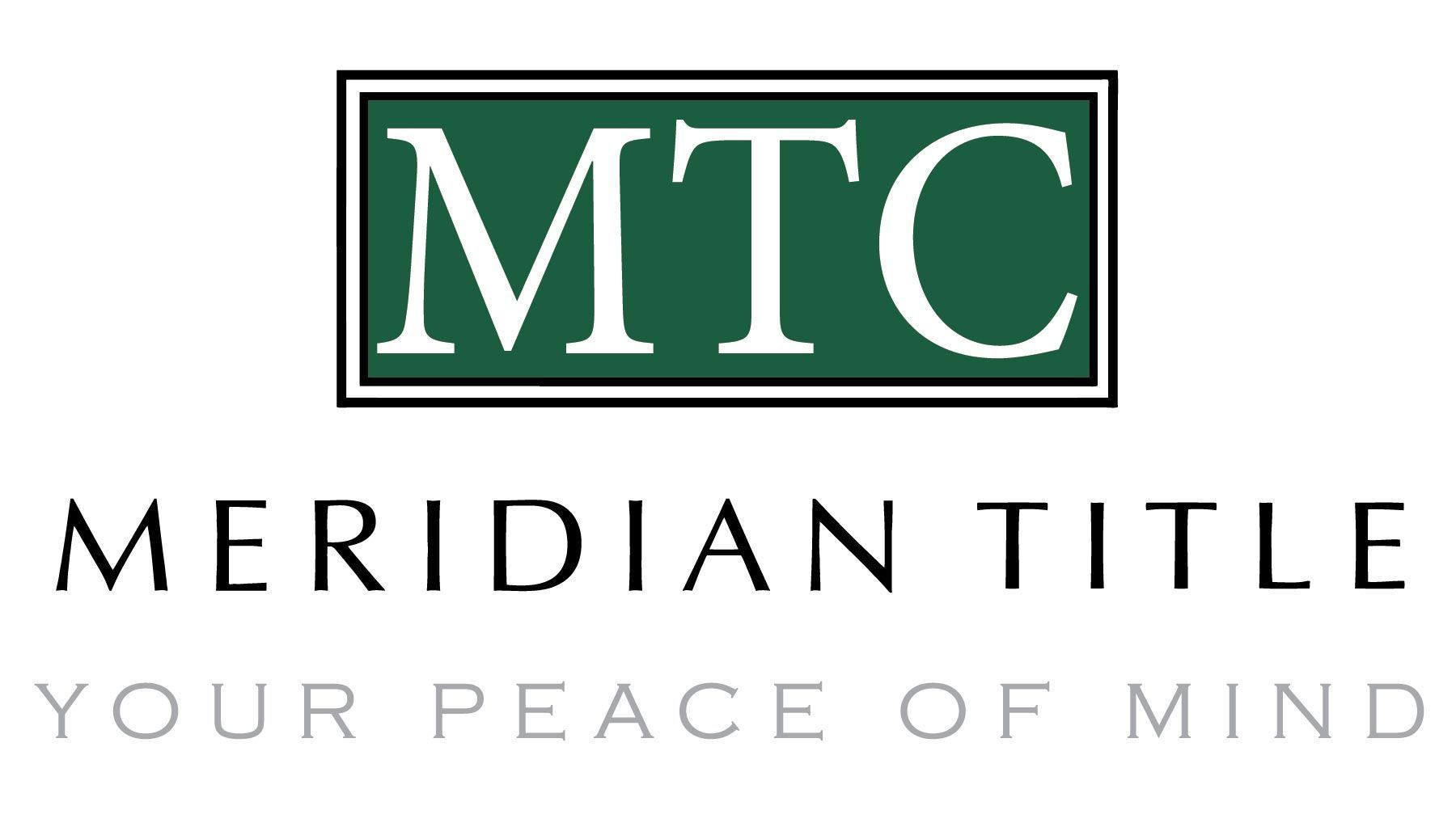 The logo for mtc meridian title your peace of mind.