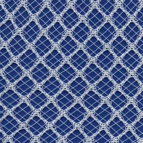 Blue and white diamond lattice pattern on fabric