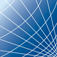 Blue abstract grid pattern with curved white lines on a gradient background
