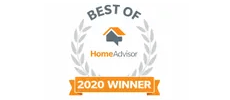 HomeAdvisor Best Of 2020 winner badge with laurel wreath and orange banner