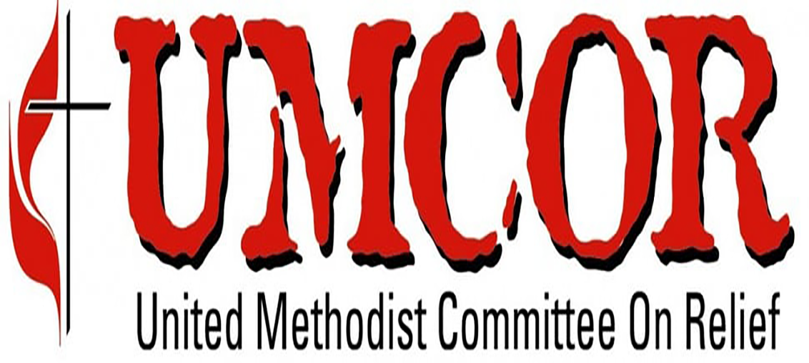 UMCOR logo in red and black with United Methodist Committee on Relief text
