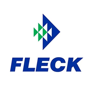 Un logo moucheté bleu et vert sur fond blanc