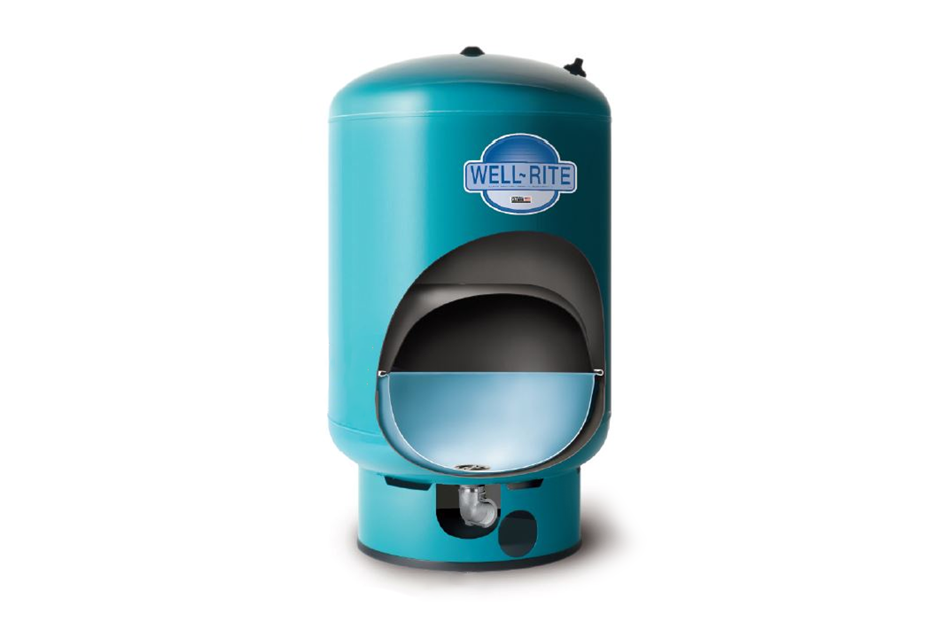 Un réservoir d'eau bleu avec le mot refroidisseur dessus