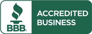 BBB Accredited Business badge in green and white with logo and text