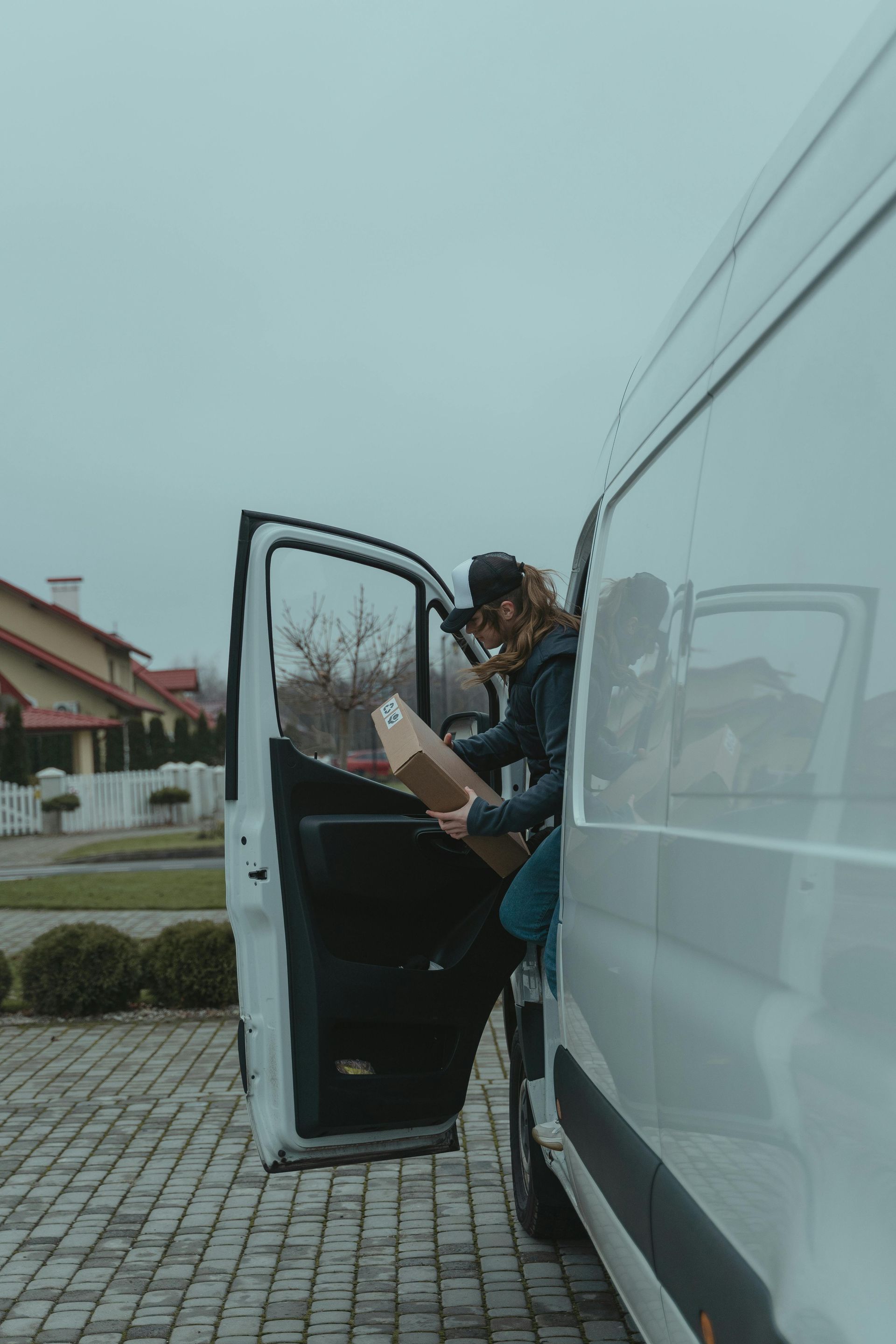 A delivery driver preparing to deliver a shipment