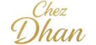 Logo de « Chez Dhan » en lettres dorées sur fond blanc brasserie de qualité Le Havre
