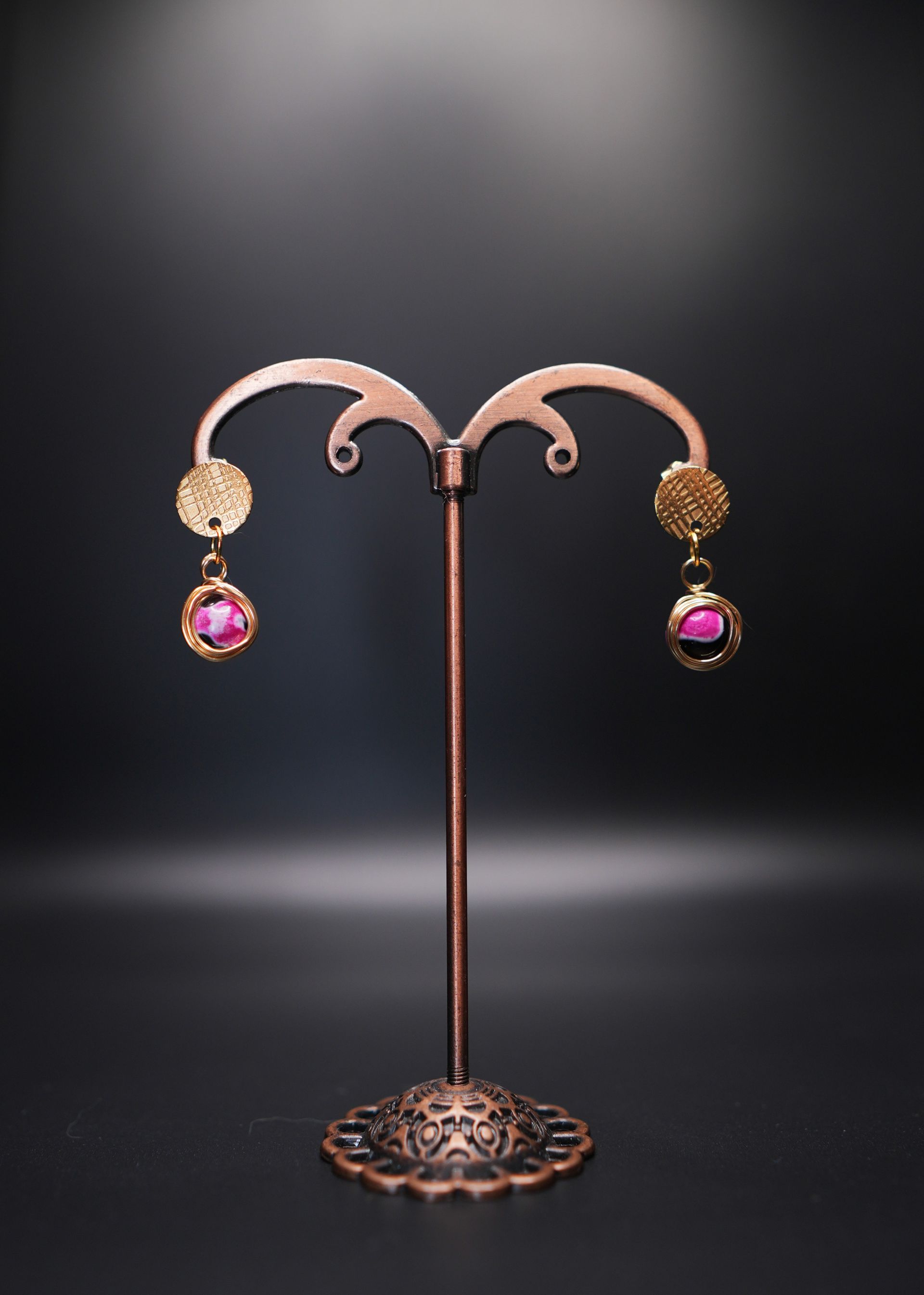 ARETES PIEDRAS ROSADAS
