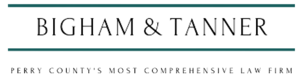 Bigham & Tanner law firm logo with tagline “Perry County’s most comprehensive law firm”