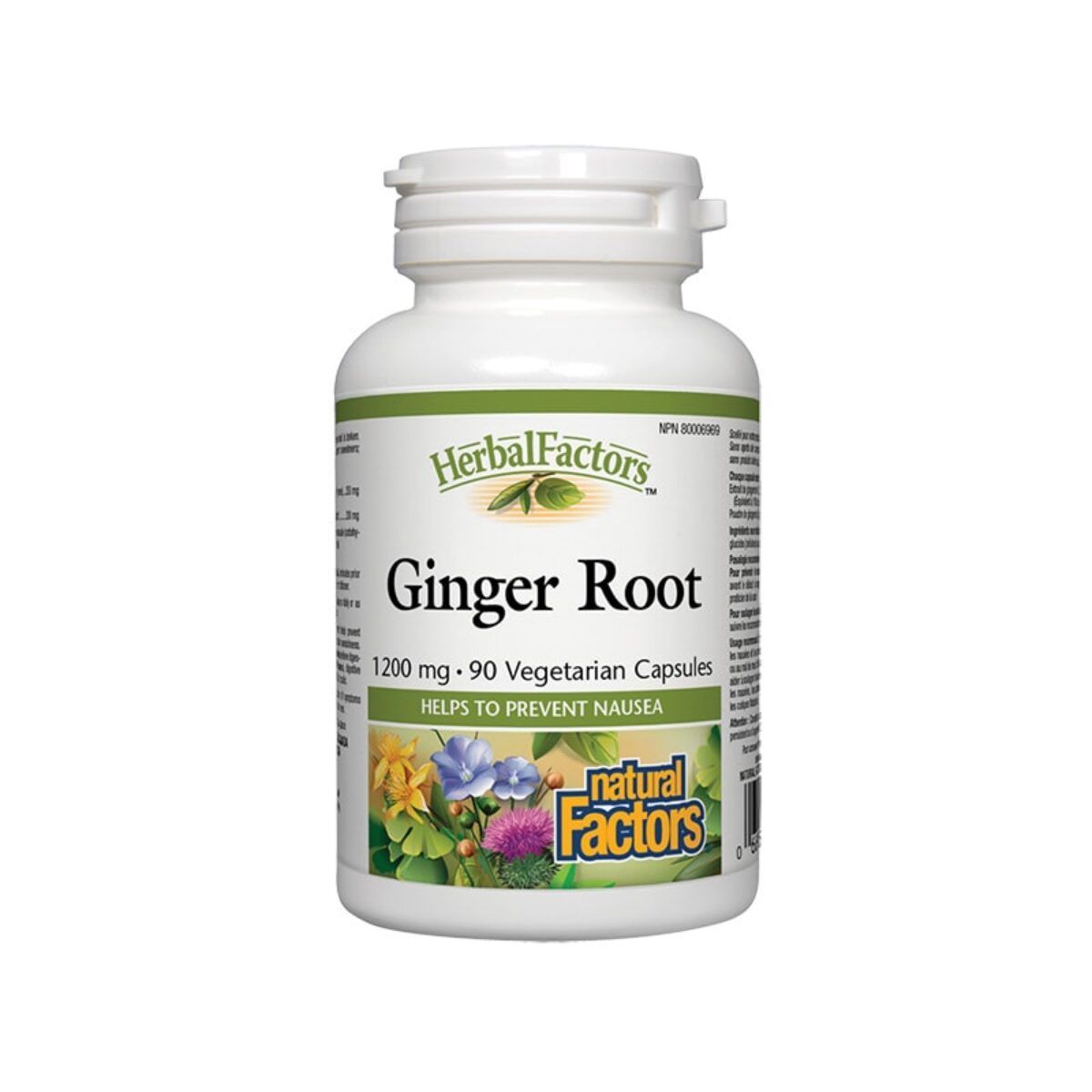 A bottle of Natural Factors Ginger Root